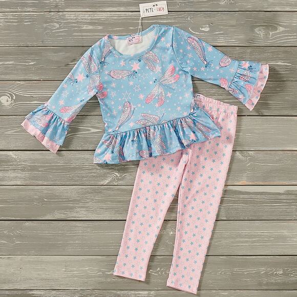 Pete + Lucy Other - Dancing Dragonflies 2 Piece Top Pants Set by PETE + LUCY Size 5 NEW